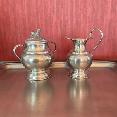 708 Pewter Coffee/Tea Set With Tray