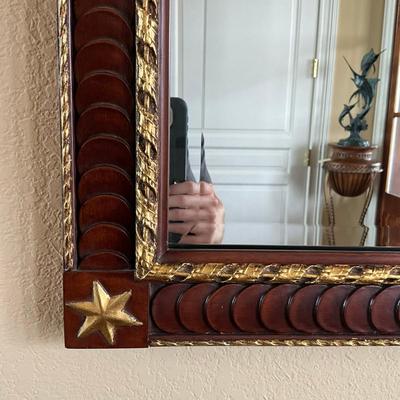 710 Star Mahogany Beveled Wall Mirror