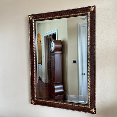 710 Star Mahogany Beveled Wall Mirror