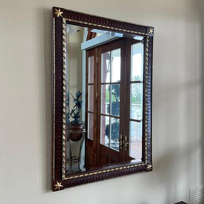 710 Star Mahogany Beveled Wall Mirror