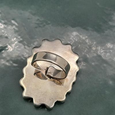 Large Turquoise Cluster Ring 925 Silver 20gr