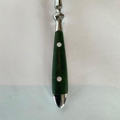 799 56pc Set of Williams Sonoma Cafe Forrest Green Riveted Flatware