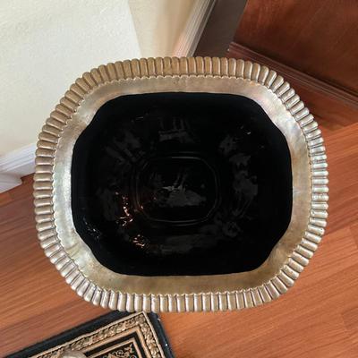 714 Black Brass & Ceramic Umbrella Stand