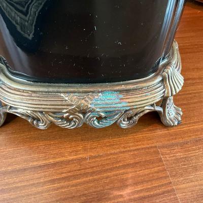 714 Black Brass & Ceramic Umbrella Stand