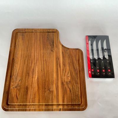 804 Set of 4 New Wusthof Knives and Cutting Board by Franke