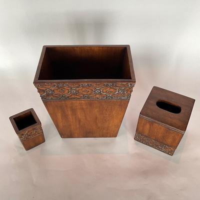 809 Three Piece Wooden Decorative Bathroom Set