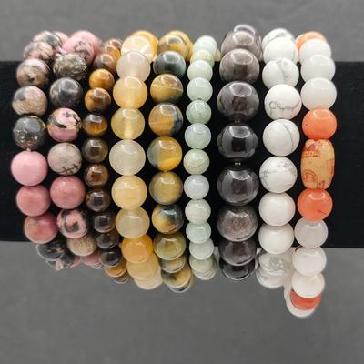 Various Semi-Precious Stone Bead Stretch Bracelets (9)