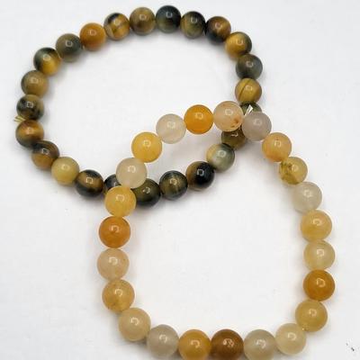 Various Semi-Precious Stone Bead Stretch Bracelets (9)