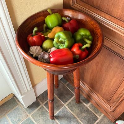 761 Wooden Salad Bowl On Stand