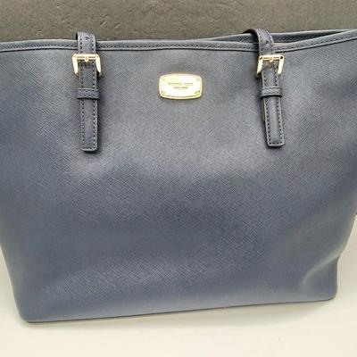 Navy Blue Michael Kors Saffiano Carryall Tote Bag