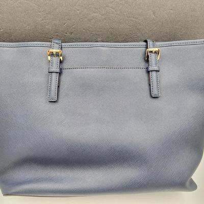Navy Blue Michael Kors Saffiano Carryall Tote Bag