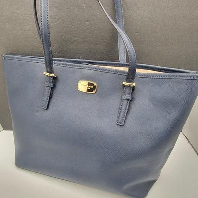 Navy Blue Michael Kors Saffiano Carryall Tote Bag
