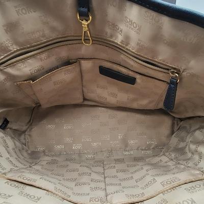 Navy Blue Michael Kors Saffiano Carryall Tote Bag