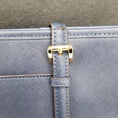 Navy Blue Michael Kors Saffiano Carryall Tote Bag