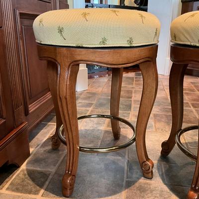 764 Pair of Backless Swivel Top Barstools
