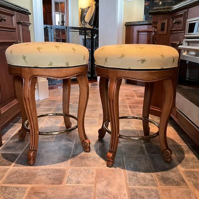 764 Pair of Backless Swivel Top Barstools