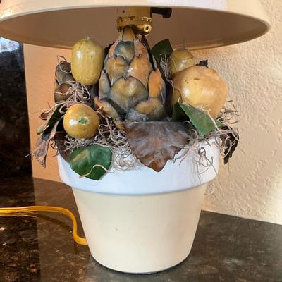 765 Artichoke & Lemon Clay Pot Lamp