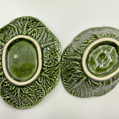 770 Signed Ceramic Tomatoes, Majolica Lettuce Bowl, Artichoke Candle, and Pottery Barn Bowl