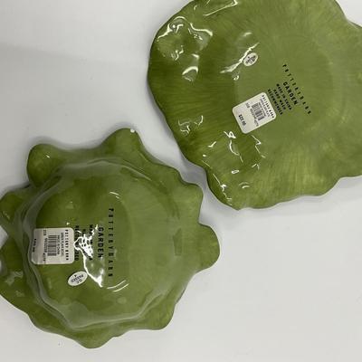 770 Signed Ceramic Tomatoes, Majolica Lettuce Bowl, Artichoke Candle, and Pottery Barn Bowl
