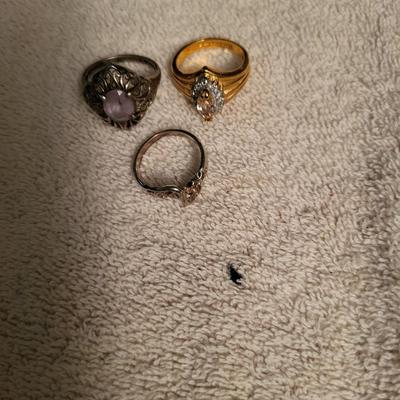 STERLING SILVER RINGS, EARRINGS AND BRACELET