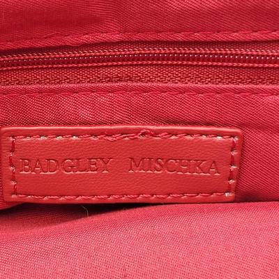 Badgley Mischka Red Vegan-Leather Puffy Handbag