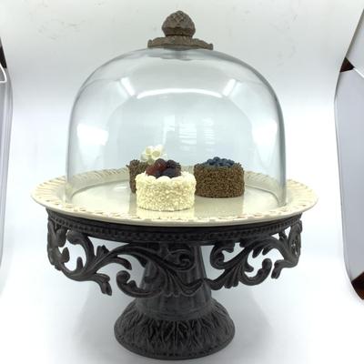 775 Domed Ceramic/Metal Cake Stand by Gracious Goods
