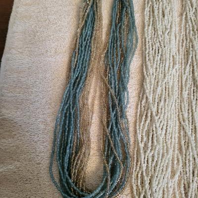 3 MULTI STRAND BEADED NECKLACES