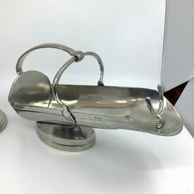 781 Pewter Italica Wine Bottle Holder, Pierre Deux Candle Sticks, and Arte Italica Salt & Pepper Shakers