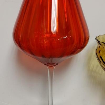 3 Vintage Empoli Goblet Vases