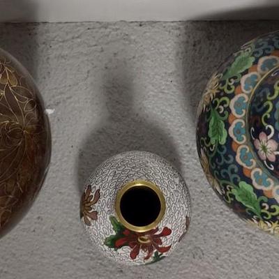 3 Cloisonne Vases
