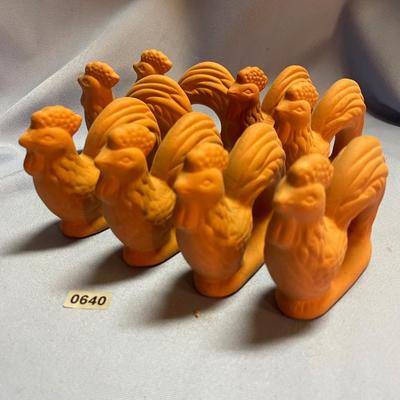 Rooster napkin rings