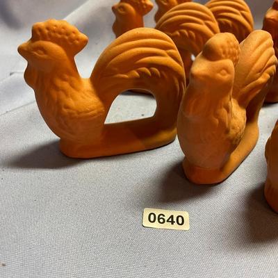 Rooster napkin rings
