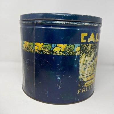 Vintage Calirox 9.5” Tall Lidded Tin