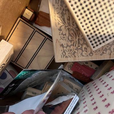 3 Boxes Full of Wood & Silicone Crafting Stamps