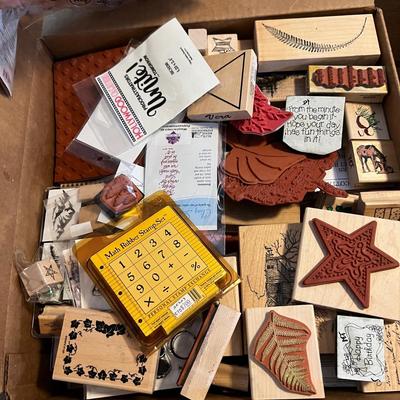 3 Boxes Full of Wood & Silicone Crafting Stamps