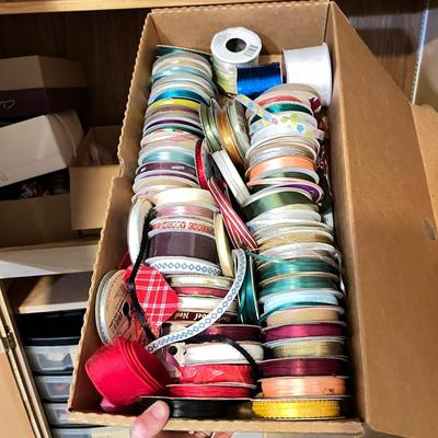 HUGE Crafting Ribbon Lot - Boxes Full