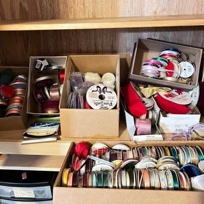 HUGE Crafting Ribbon Lot - Boxes Full