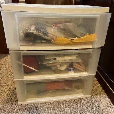 3 Drawer Cart Full Misc. Crafting Supplies, Projects, etc.