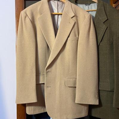 2 Designer Camel Hair Men’s Blazers - Bill Blass, Robert Stock