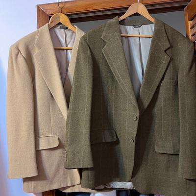 2 Designer Camel Hair Men’s Blazers - Bill Blass, Robert Stock