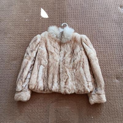 LADIES SATIN LINED RABBIT JACKET MEDIUM
