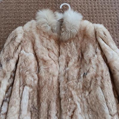 LADIES SATIN LINED RABBIT JACKET MEDIUM