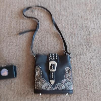 MONTANA WEST LEATHER PURSE AND A LEATHER WALLET