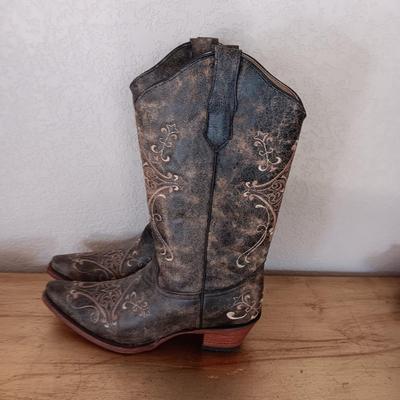 LADIES CIRCLE G LEATHER WESTERN BOOTS SIZE 11