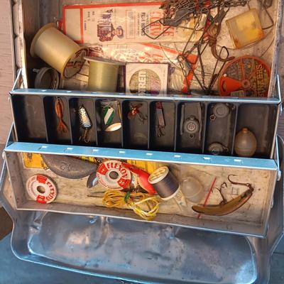 TACKLEMASTER ALUMINUM BOX WITH SOME TACKLE