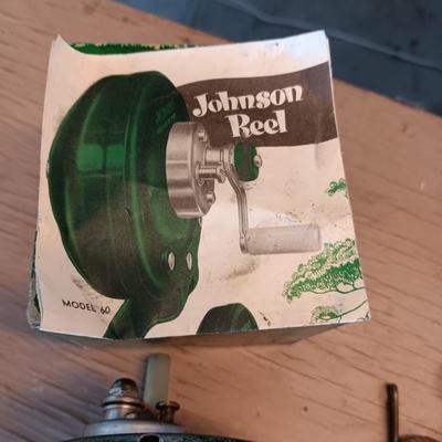 JOHNSON 40A REEL AND OTHER VINTAGE FISHING ITEMS