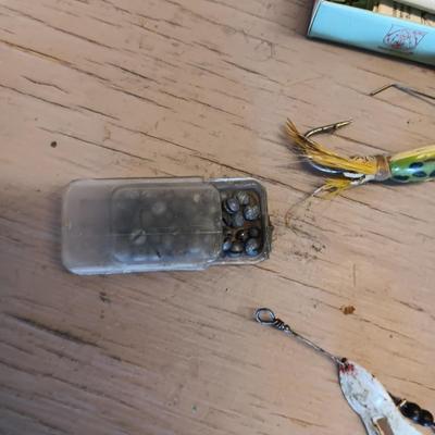 AN ASSORTMENT OF FISHING LURES PLUS MORE