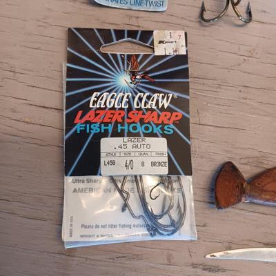FILET KNIFE IN SHEATH AND FISHING TACKLE