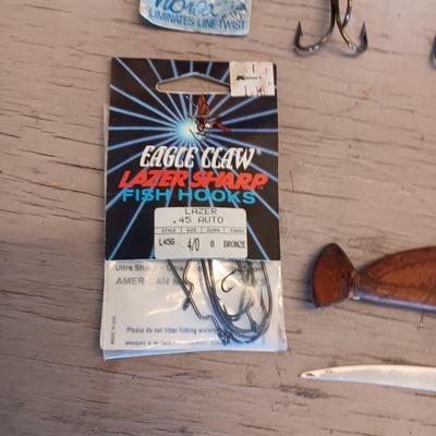 FILET KNIFE IN SHEATH AND FISHING TACKLE