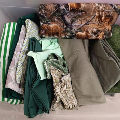 MOSTLY GREEN TONES SEWING MATERIAL